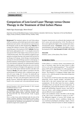Comparison of Low-Level Laser Therapy Versus Ozone Therapy in the Treatment of Oral Lichen Planus