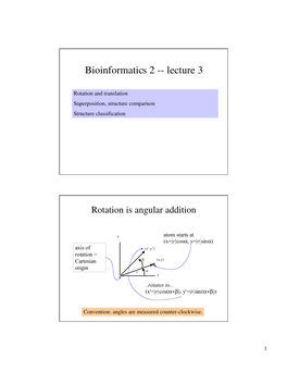 Bioinformatics 2 -- Lecture 3