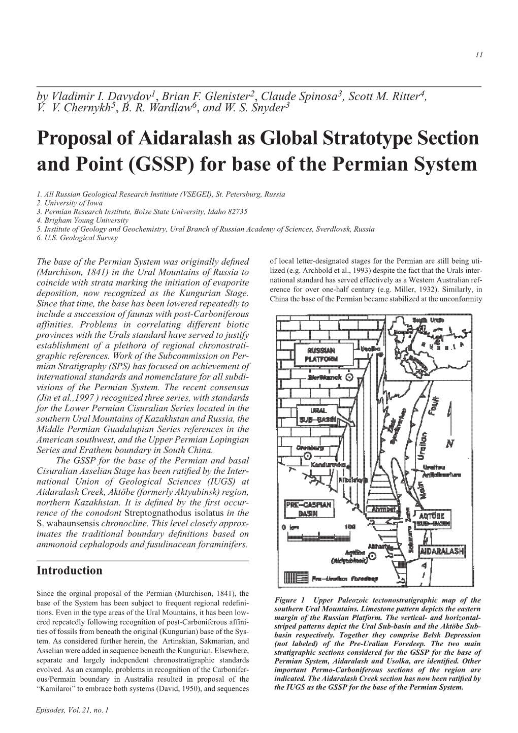 GSSP) for Base of the Permian System