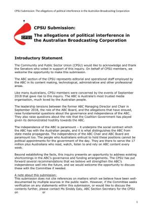 The Allegations of Political Interference in the Australian Broadcasting Corporation