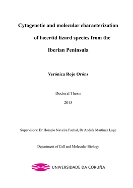 Cytogenetic and Molecular Characterization of Lacertid Lizard Species from the Iberian Peninsula", Presentado Por Dña