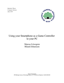 Using Your Smartphone As a Game Controller to Your PC