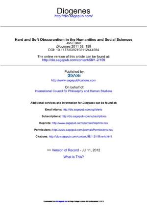 Obscurantism in Social Sciences