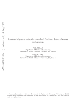 Structural Alignment Using the Generalized Euclidean Distance