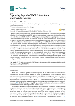 Capturing Peptide–GPCR Interactions and Their Dynamics