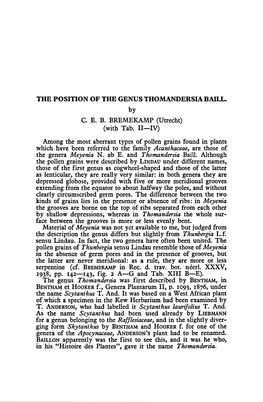 The Position of the Genus Thomandersia Bail