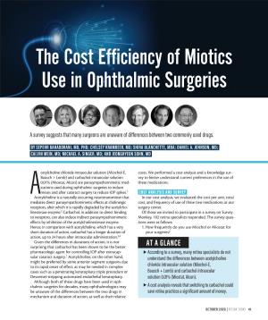 The Cost Efficiency of Miotics Use in Ophthalmic Surgeries