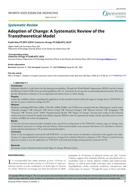 Adoption of Change: a Systematic Review of the Transtheoretical Model