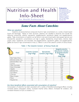 Nutrition and Health Info-Sheet