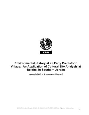 Environmental History at an Early Prehistoric Village: an Application of Cultural Site Analysis at Beidha, in Southern Jordan