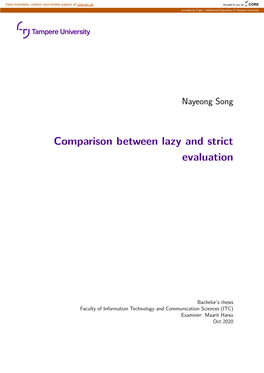 Comparison Between Lazy and Strict Evaluation