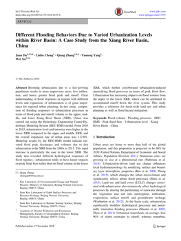 Different Flooding Behaviors Due to Varied Urbanization Levels Within River Basin: a Case Study from the Xiang River Basin, China
