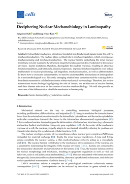 Deciphering Nuclear Mechanobiology in Laminopathy