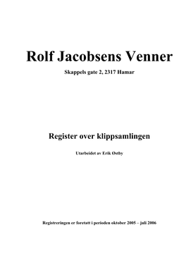 Rolf Jacobsens Venner