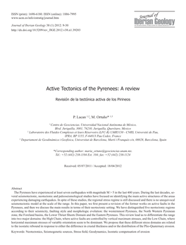 Active Tectonics of the Pyrenees: a Review