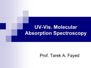 UV-Vis. Molecular Absorption Spectroscopy