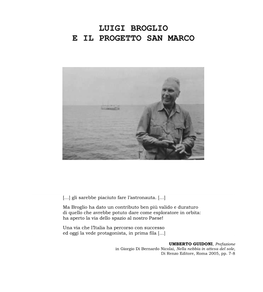 Luigi Broglio E Il Progetto San Marco