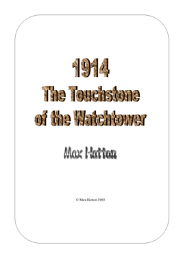 1914 Touchstone of the Watchtower