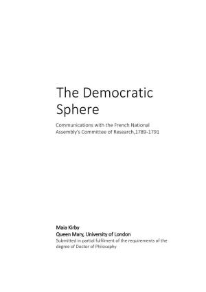 The Democratic Sphere Communications with the French National Assembly's Committee of Research,1789-1791