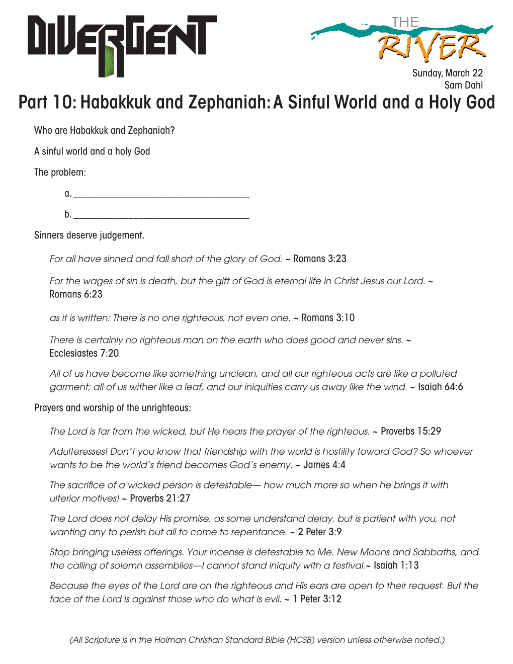 Part 10: Habakkuk and Zephaniah: a Sinful World and a Holy God