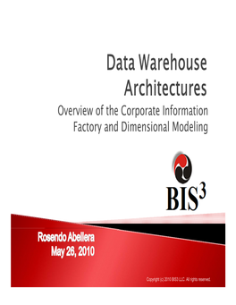 Overview of the Corporate Information Factory and Dimensional Modeling