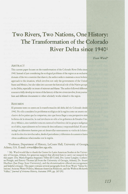 The Transfonnation of the Colorado River Delta Sirlce 19401