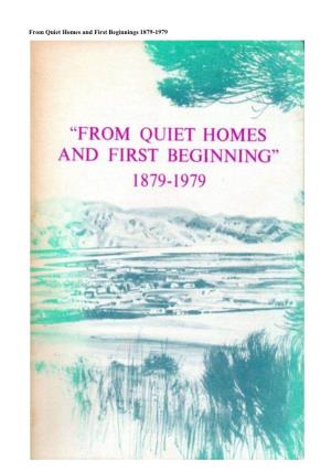 From Quiet Homes and First Beginnings 1879-1979 Page 1