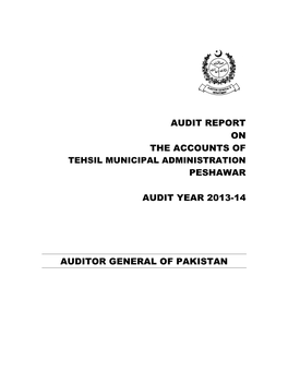 Audit Report on the Accounts of Peshawar Audit Year
