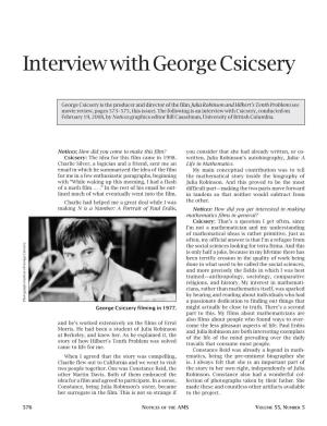 Interview with George Csicsery