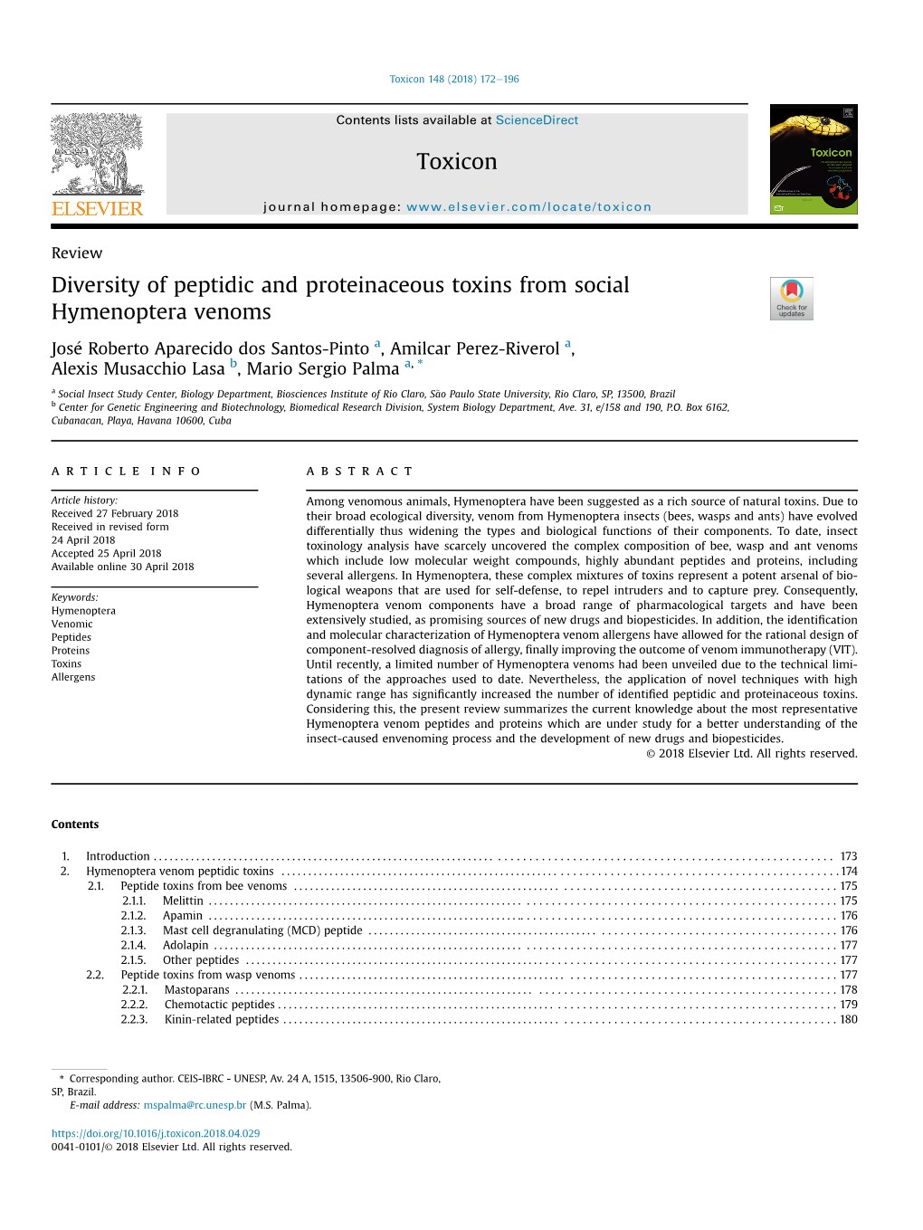 Diversity of Peptidic and Proteinaceous Toxins from Social Hymenoptera Venoms