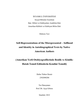 Selfhood and Identity in Autobiographical Texts by Native American Authors