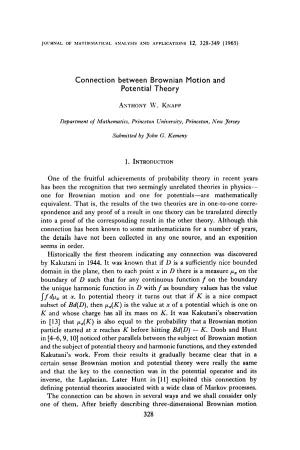 Connection Between Brownian Motion and Potential Theory