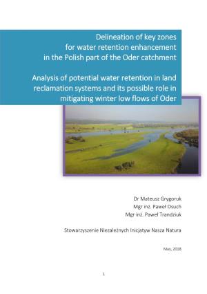 Delineation of Key Zones for Water Retention Enhancement in the Polish Part of the Oder Catchment
