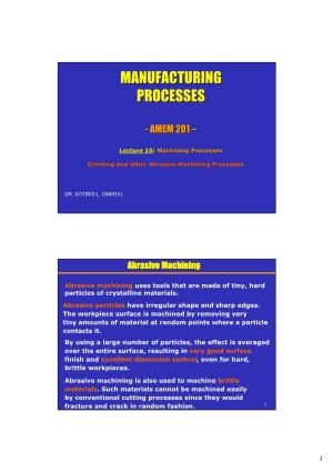 Manufacturing Processesprocesses