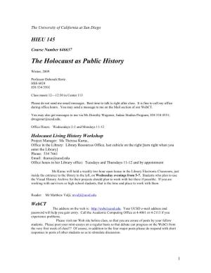 The Holocaust As Public History