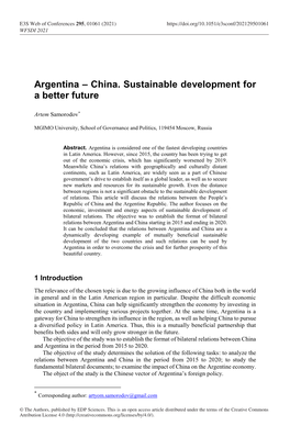 Argentina – China