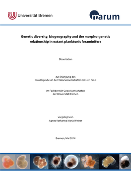 Genetic Diversity, Biogeography and the Morpho-Genetic Relationship in Extant Planktonic Foraminifera