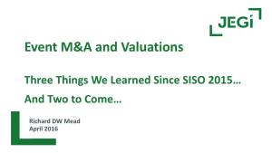 Event M&A and Valuations