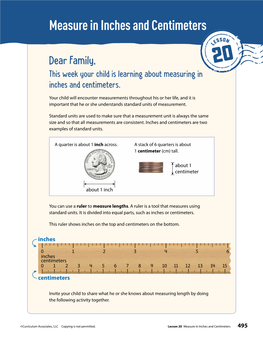 Measure in Inches and Centimeters