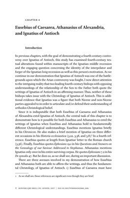 Eusebius of Caesarea, Athanasius of Alexandria, and Ignatius of Antioch