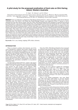 A Pilot Study for the Proposed Eradication of Feral Cats on Dirk Hartog Island, Western Australia