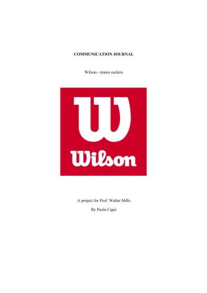 COMMUNICATION JOURNAL Wilson