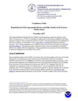 Regulations for Fish Aggregating Devices and Silky Sharks in the Eastern Pacific Ocean