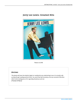 Description 9780739043813-Jerry-Lee-Lewis-Greatest-Hits-Paperback