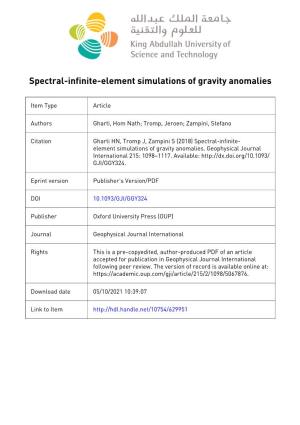 Spectral-Infinite-Element Simulations of Gravity Anomalies