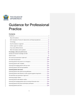 Guidance for Professional Practice