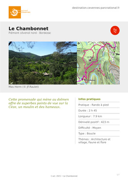 Le Chambonnet Piémont Cévenol Nord - Bordezac