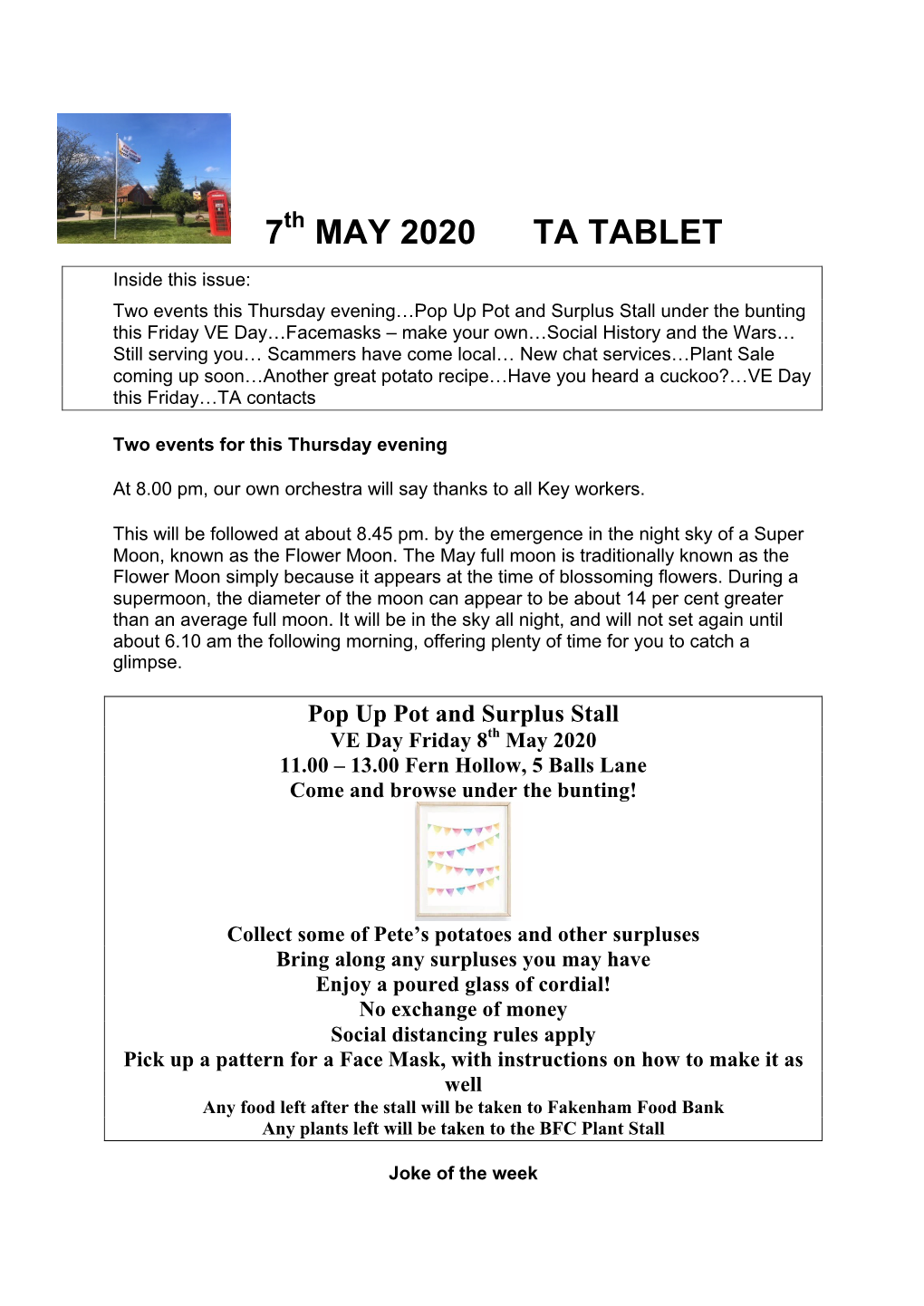 TA Tablet 7Th May 2020