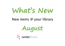 New Items @ Your Library August