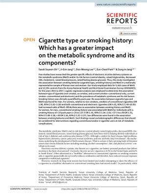 Cigarette Type Or Smoking History
